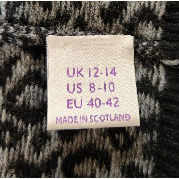 Brora Scottish Cashmere Jumper Sweater Print Pullover Women's Size 8 - 10 - Picture 3 of 11